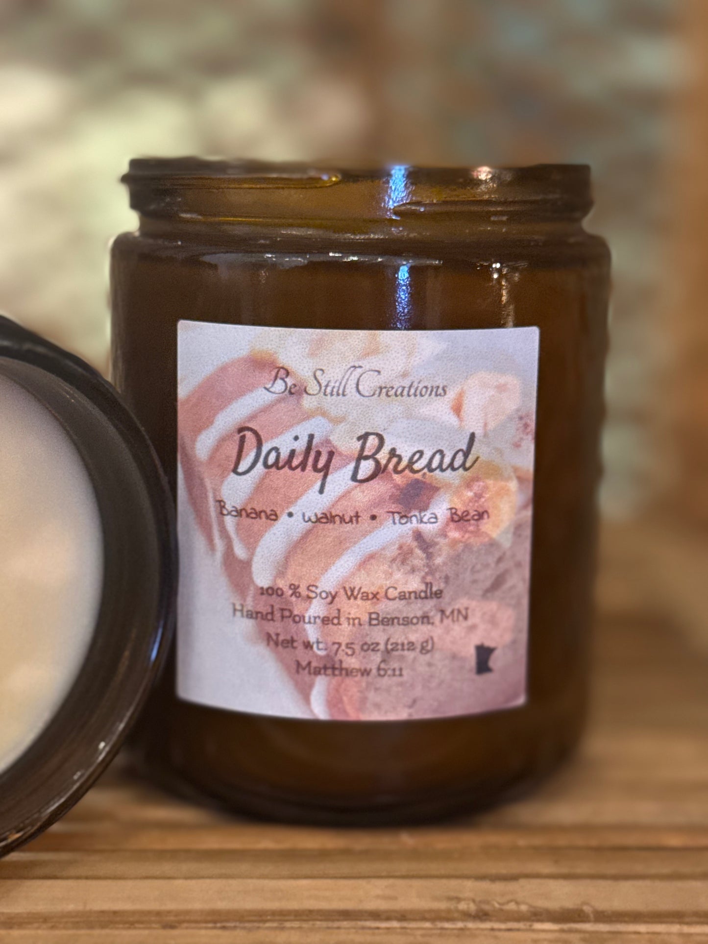 Daily Bread banana and walnut scented candle for burning or for candle lamp