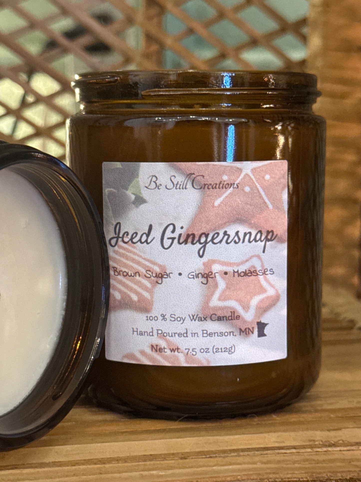Iced Gingersnap holiday scented candle with brown sugar and ginger