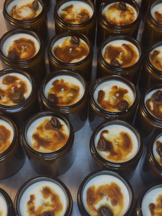 Vanilla latte scented soy wax Candles. Phthalate free candles