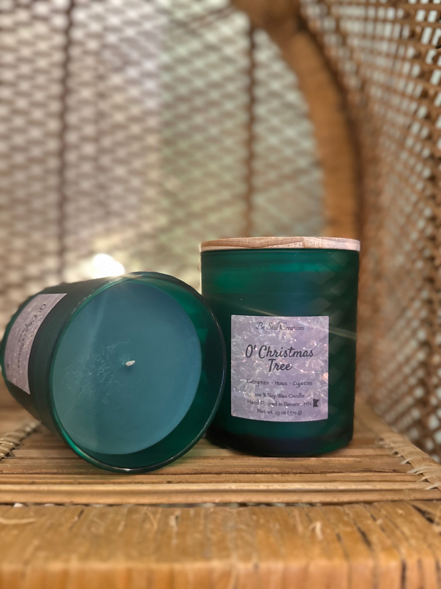 O' Christmas Tree soy candle in glass jar 13 oz. Phthalate free