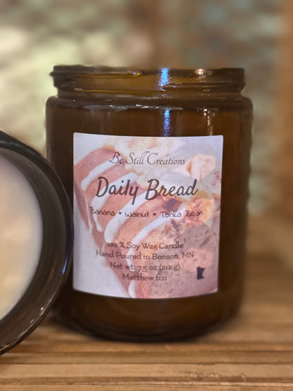Daily Bread banana and walnut scented candle for burning or for candle lamp