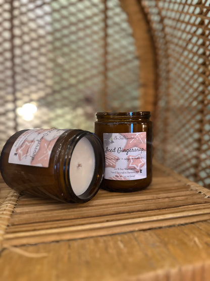 Iced Gingersnap soy candle in glass jar 7.5 oz phthalate free candle for burning or for candle lamp