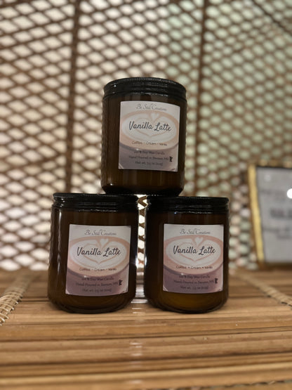 Vanilla latte candles for gifting. Soy Candles