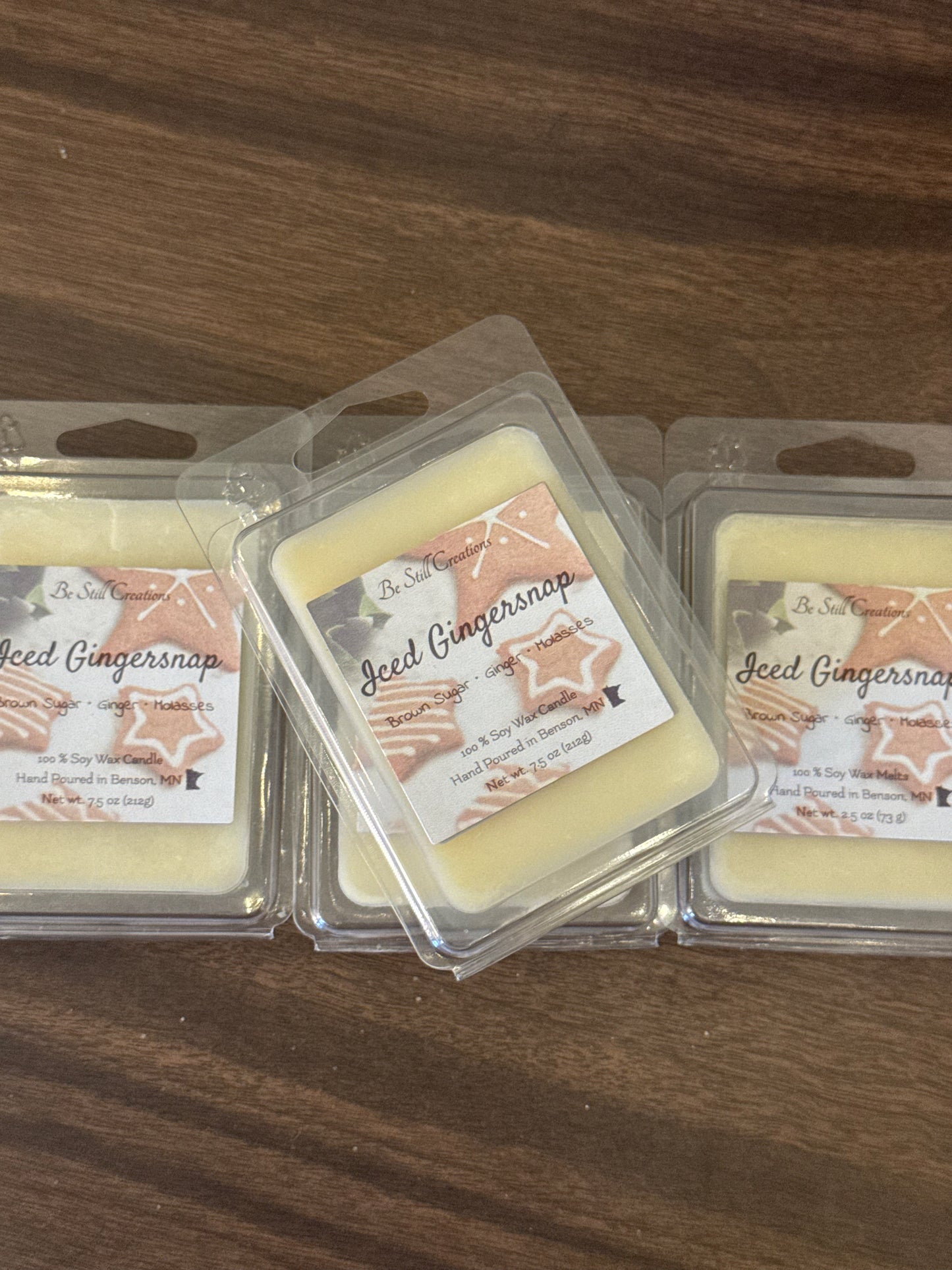 Iced gingersnap scented wax melts with brown sugar and ginger