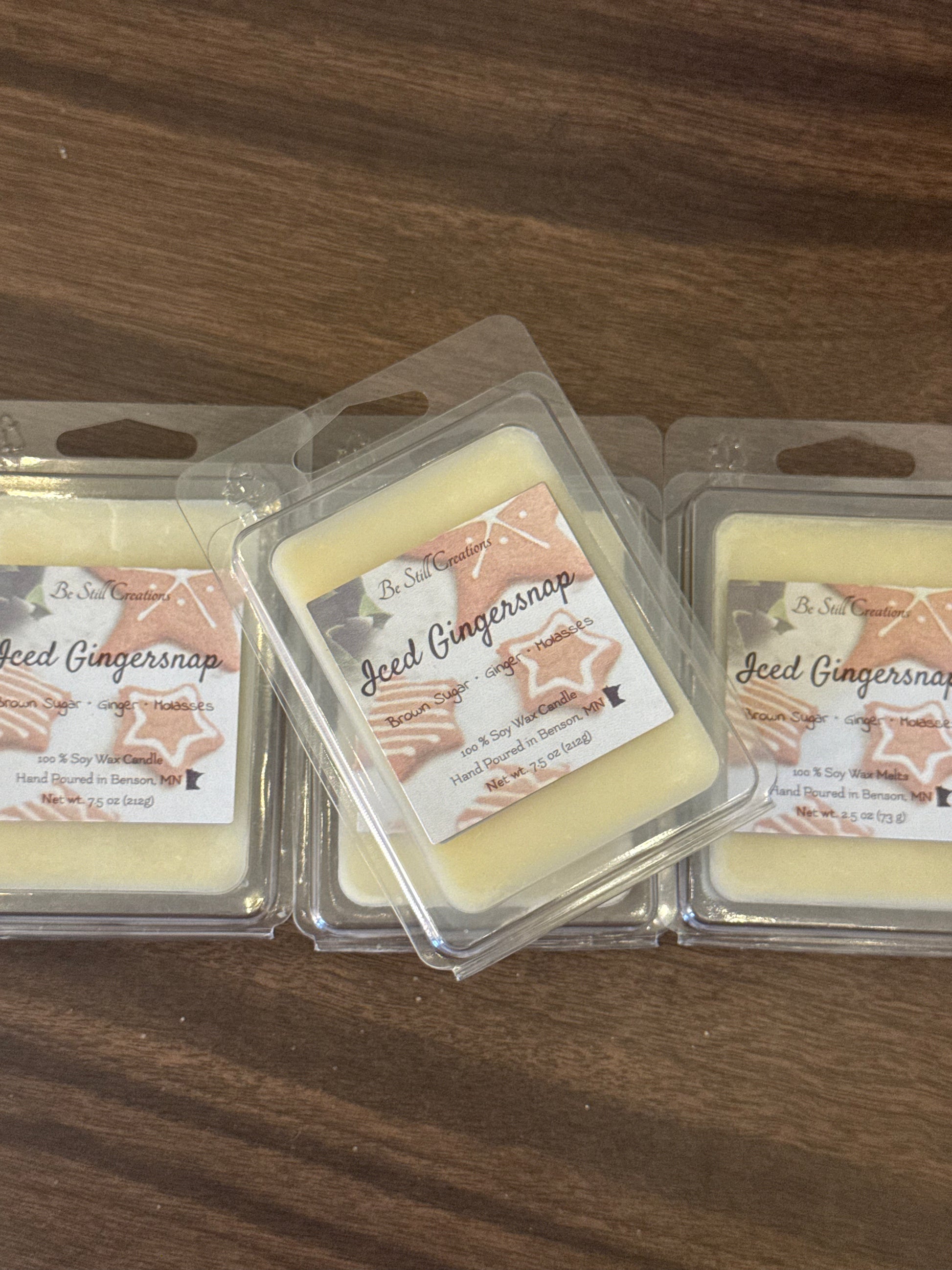 Iced gingersnap scented wax melts with brown sugar and ginger