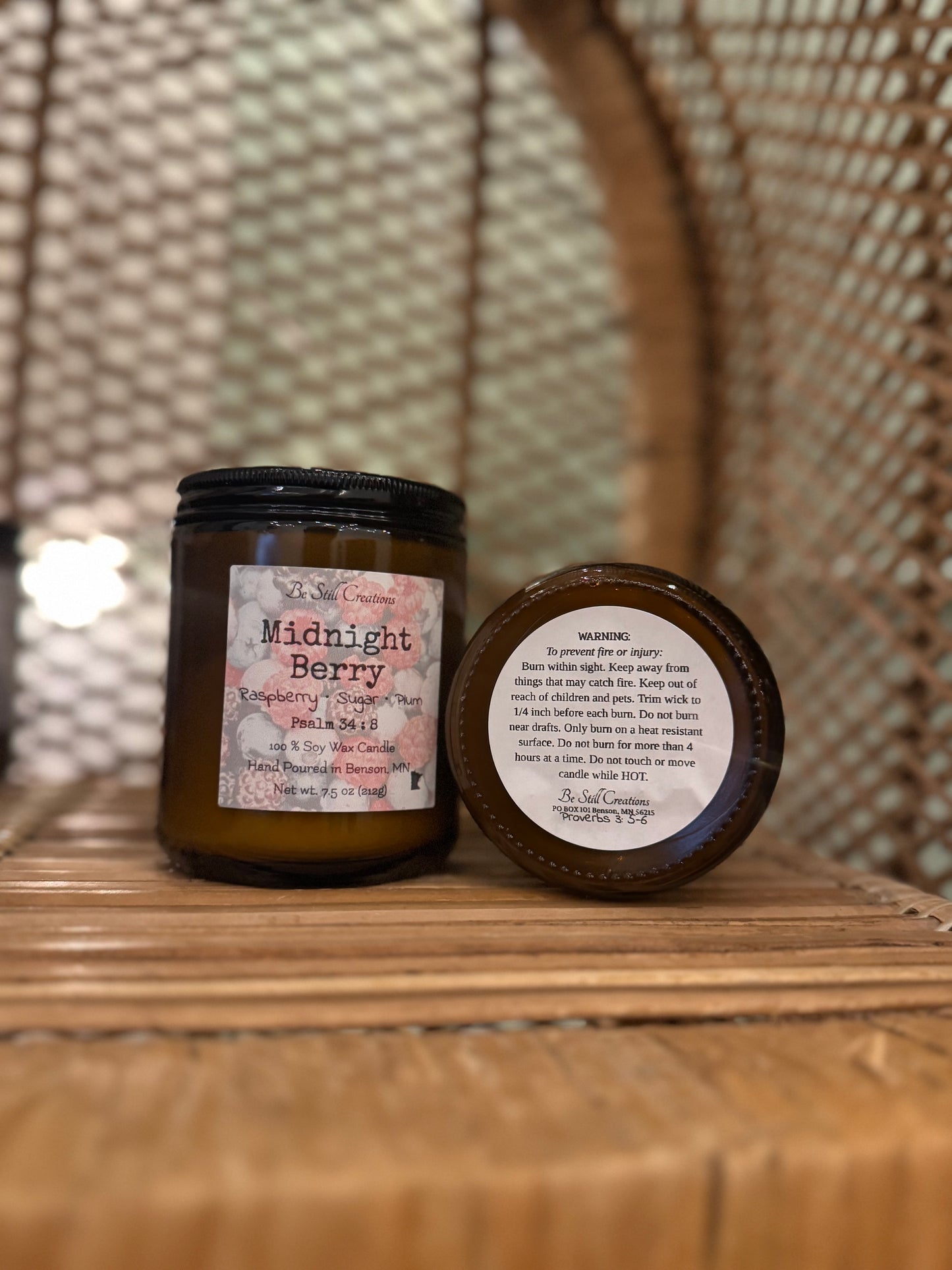 Midnight Berry raspberry plum scented candle, 38+ hour burn time, premium soy wax