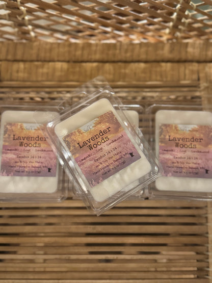 Lavender Woods 2.5 oz soy wax melts by Be Still Creations, hand-poured natural wax