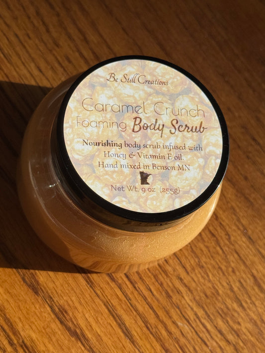 natural nourishing foaming body scrub. Small ingredient list.