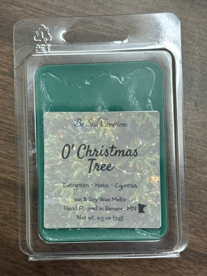 O' Christmas Tree evergreen scented wax melts with moss and cypress